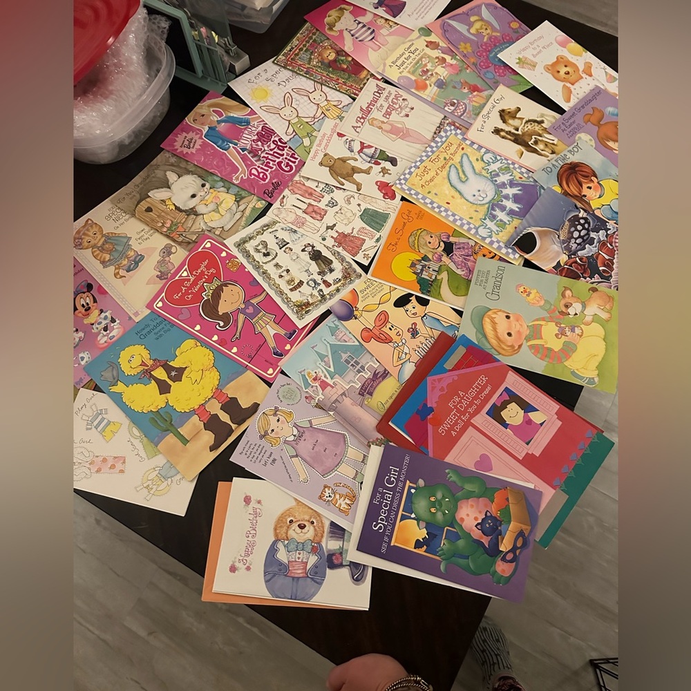 Vintage paper doll punch out greeting cards-HUGE LOT!!